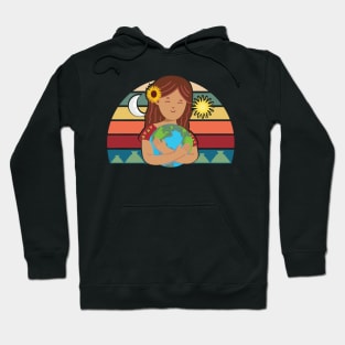 Pachamama Earth Mother Incan God Sunflower Spiritual Environmentalist Hoodie